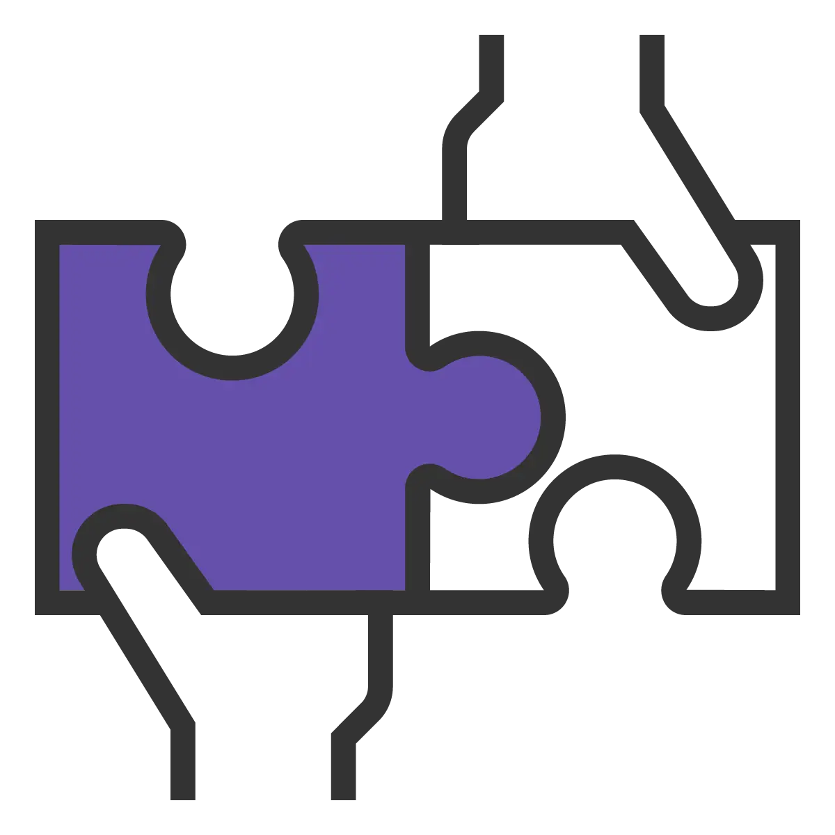 An illustration features two puzzle pieces being held by two hands, coming together to fit perfectly. One puzzle piece is coloured purple, while the other remains white, symbolising the merging of different elements to complete a whole. The image represents professional development, highlighting the importance of acquiring new skills, knowledge, and competencies that fit together to enhance one's career. It emphasises the idea of continuous learning and personal growth to achieve professional success.